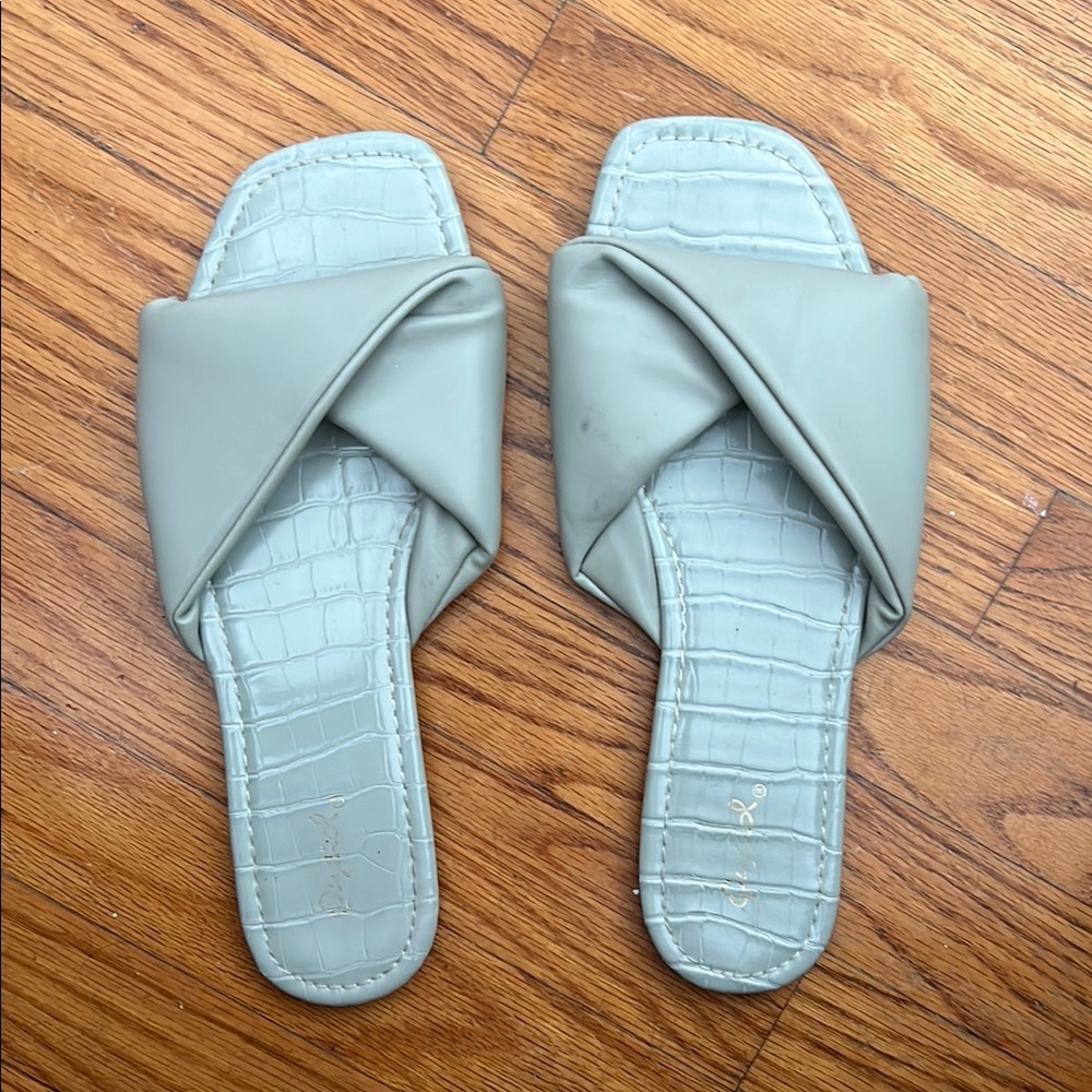 Women's Sage Green Slide Sandals